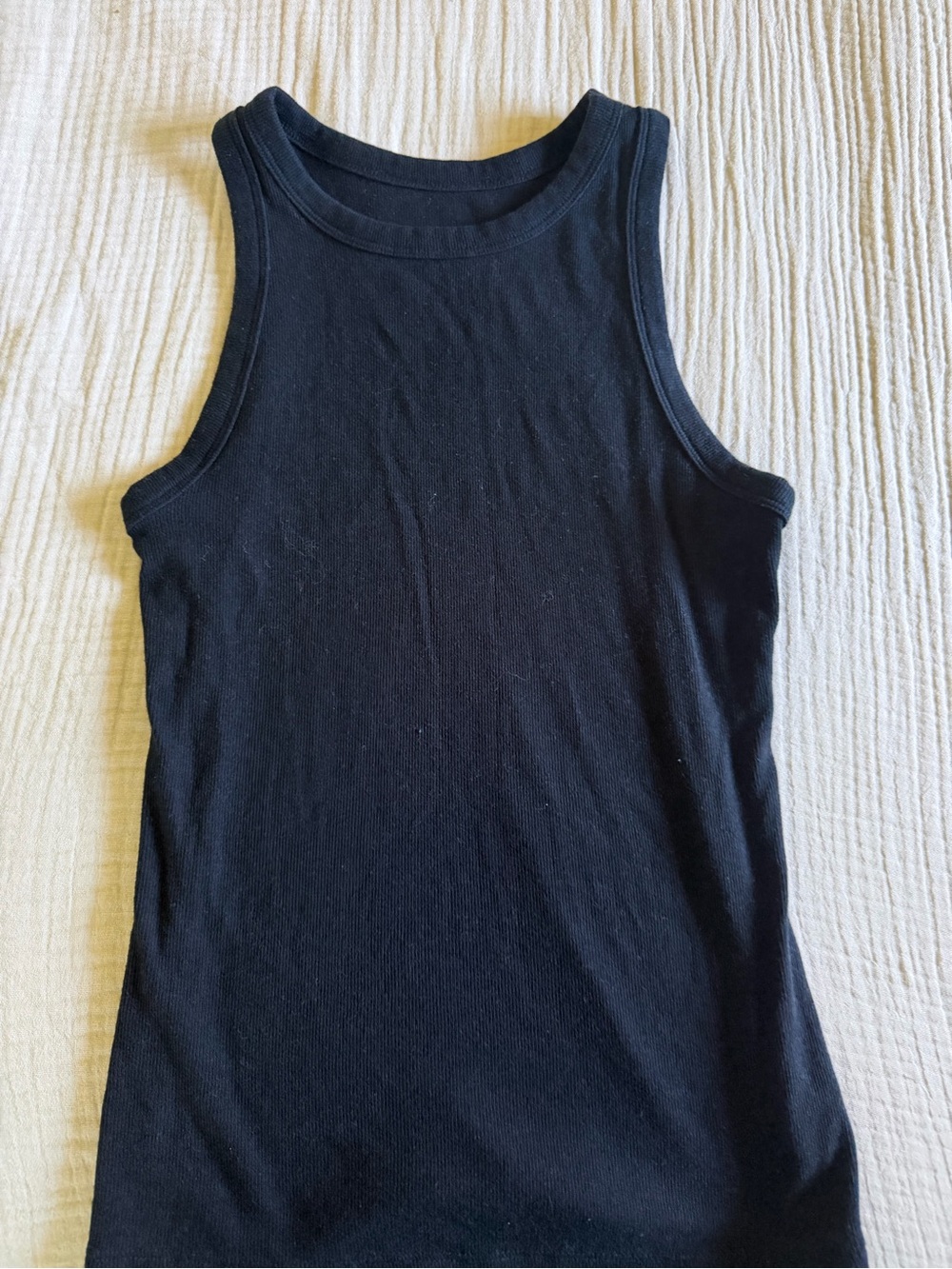 Classic Black Ribbed Tank Top